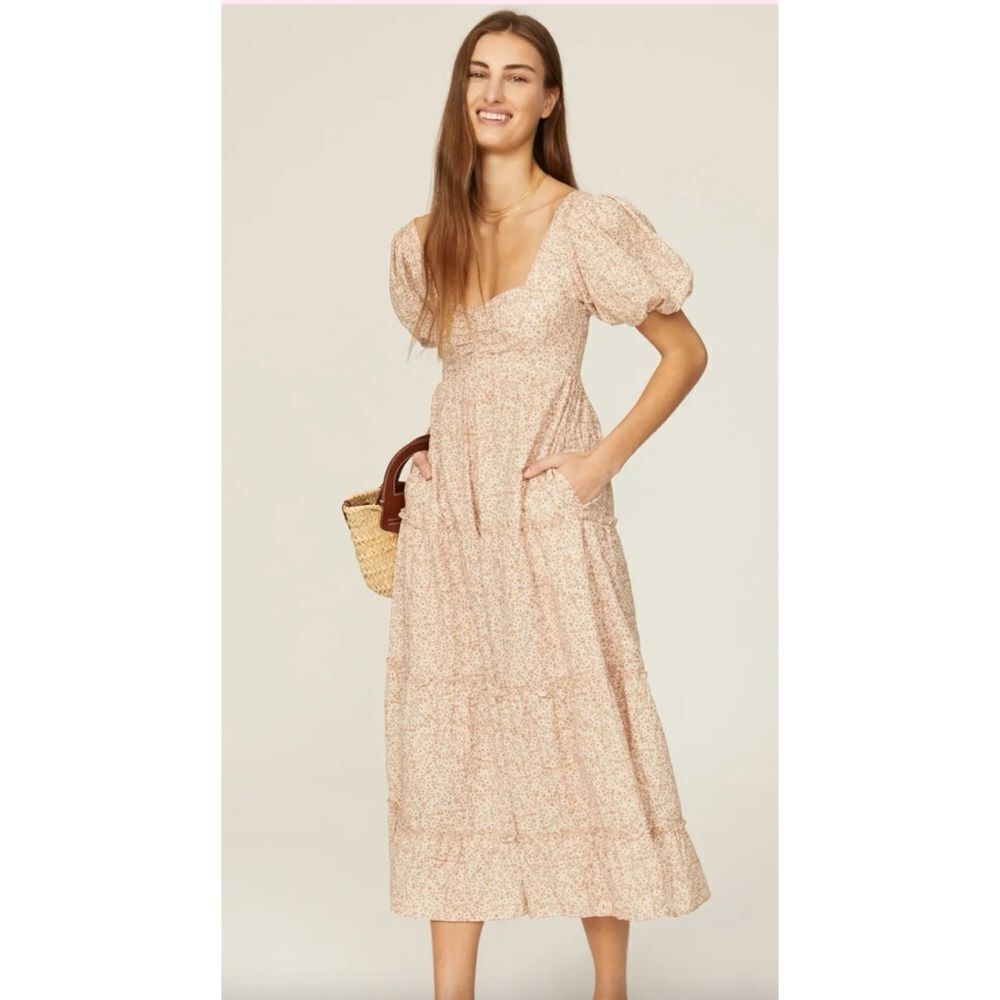 Show Me Your Mumu Odette Midi Dress in Ditsy Daisy Sise S ~ Pristine